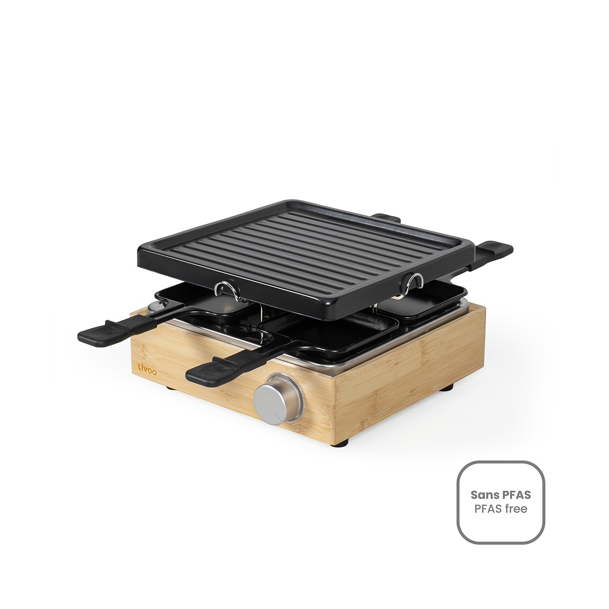 Appareil à raclette 4 personnes couleur unique, LIVOO