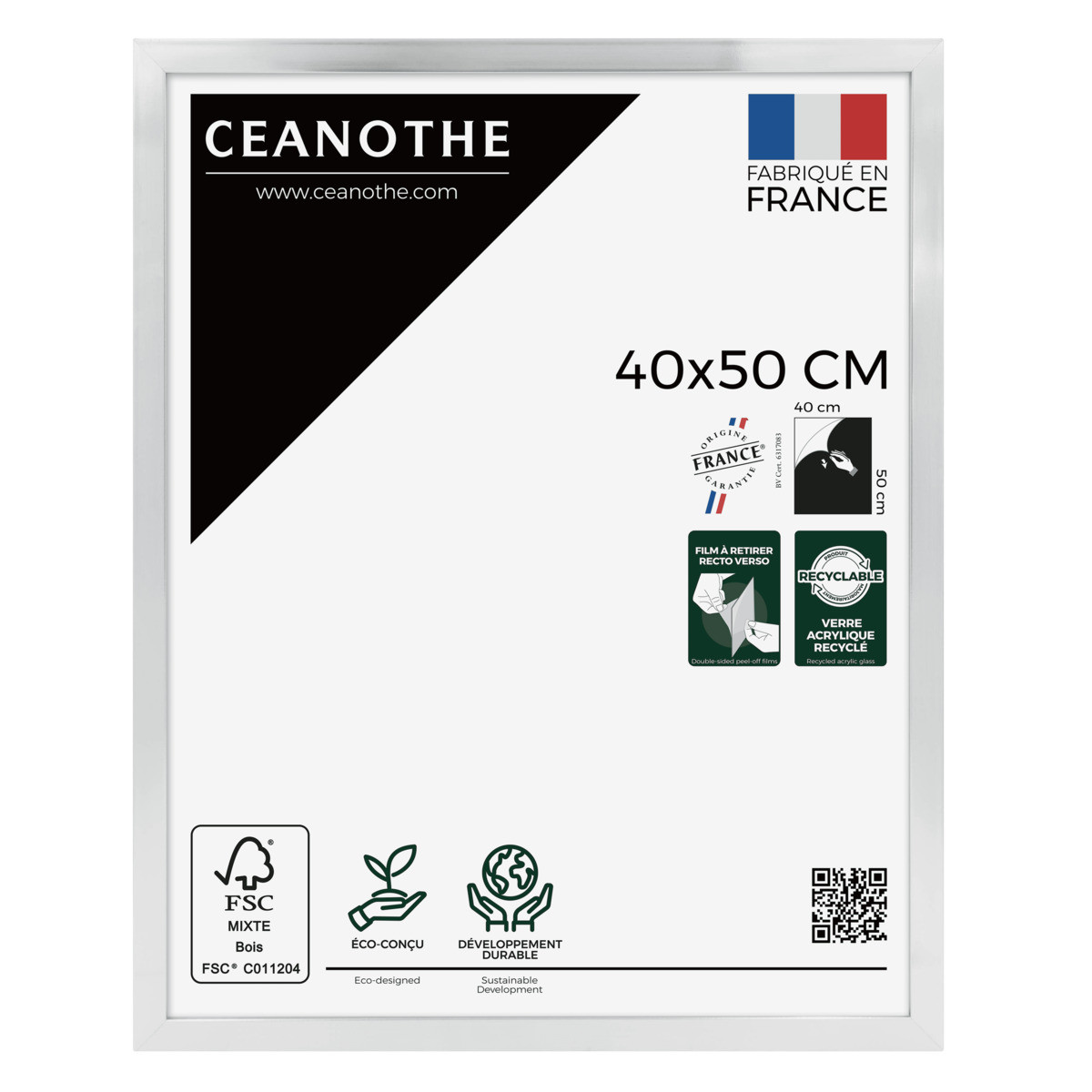 Cadre Photo En Résine Recyclée PRECIOUS acier, CEANOTHE