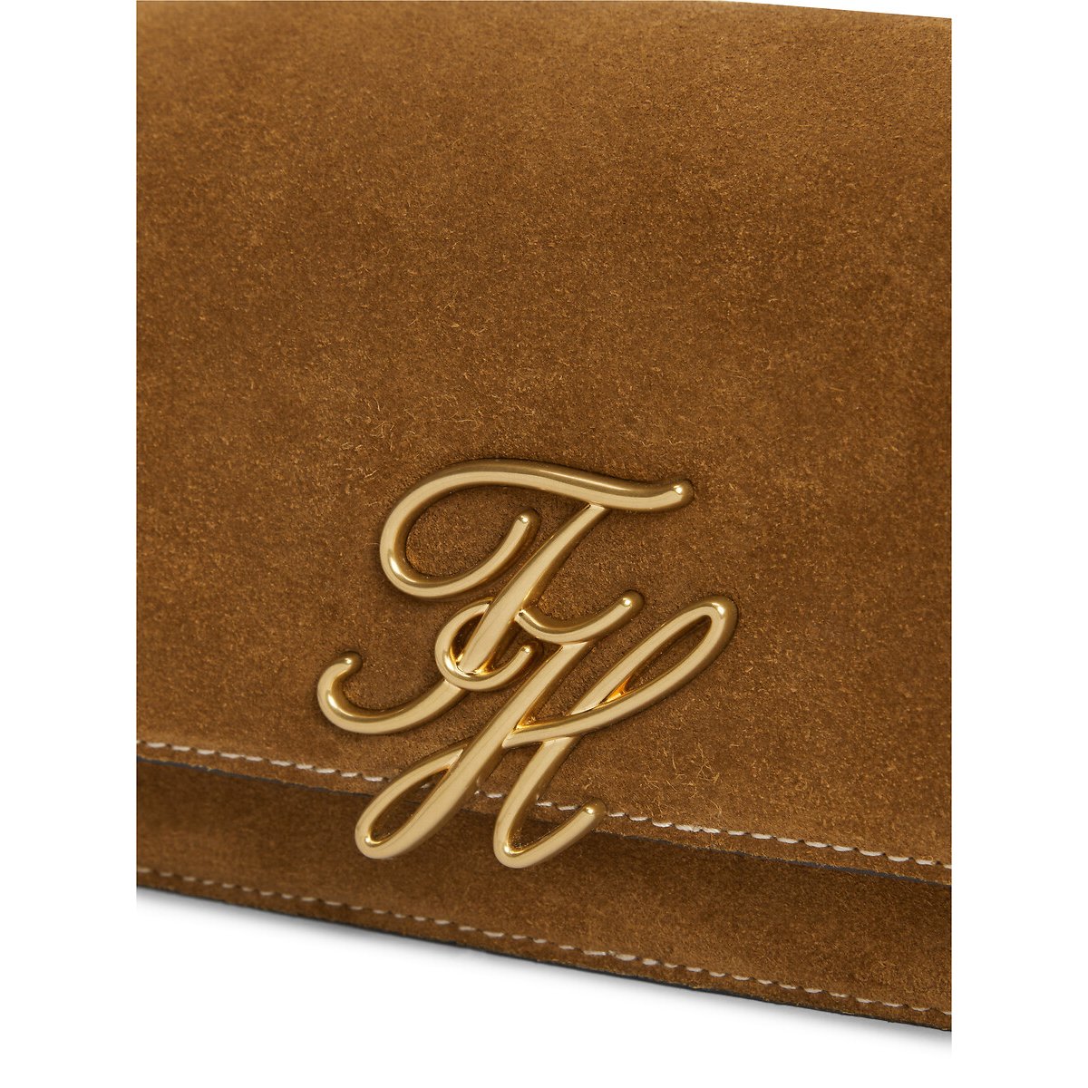 Sac à main en cuir suédé cognac, TOMMY HILFIGER