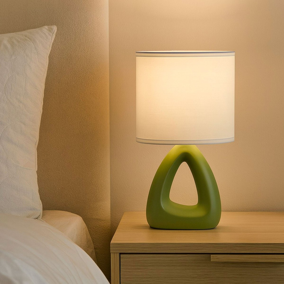 Lampe à poser en céramique verte 17x10x30cm vert, VERSA