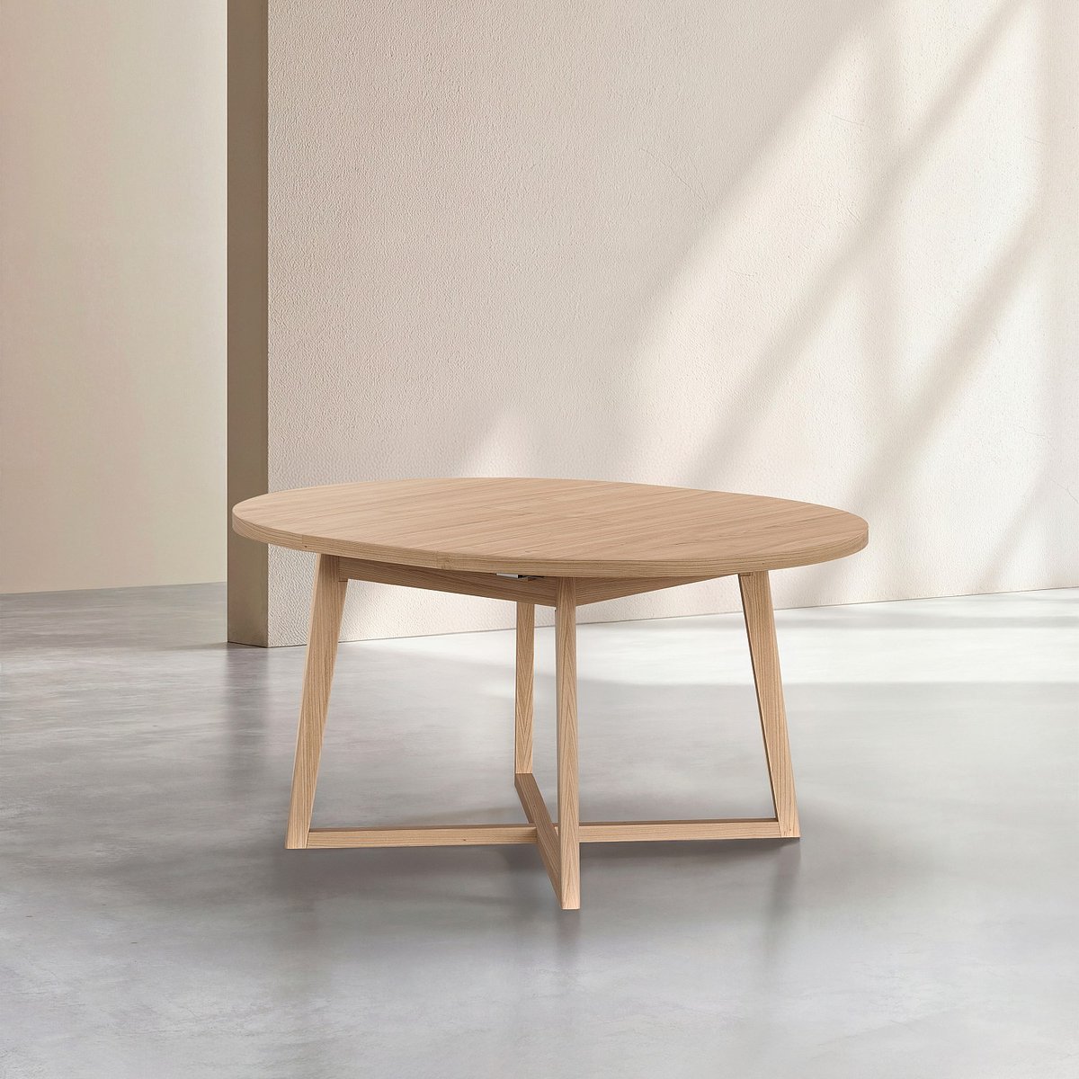 Table à manger panneau de particule MEDUNO naturel clair, HABITAT