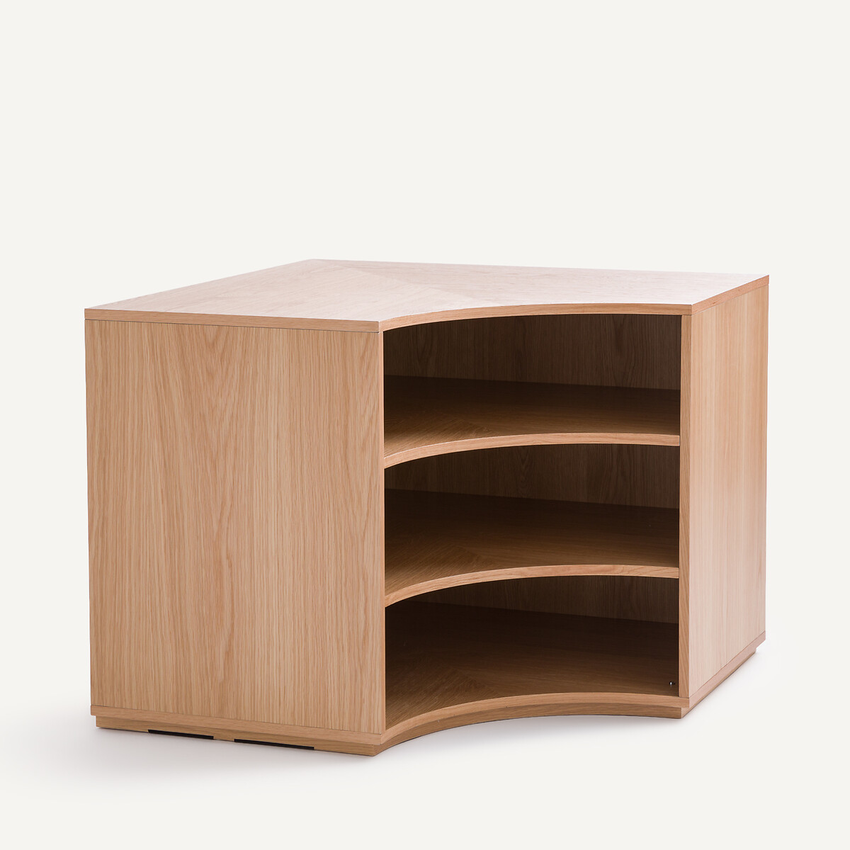 Élément armoire d'angle basse, pour dressing modulable, en plaqué chêne, EVORIA naturel, AM.PM