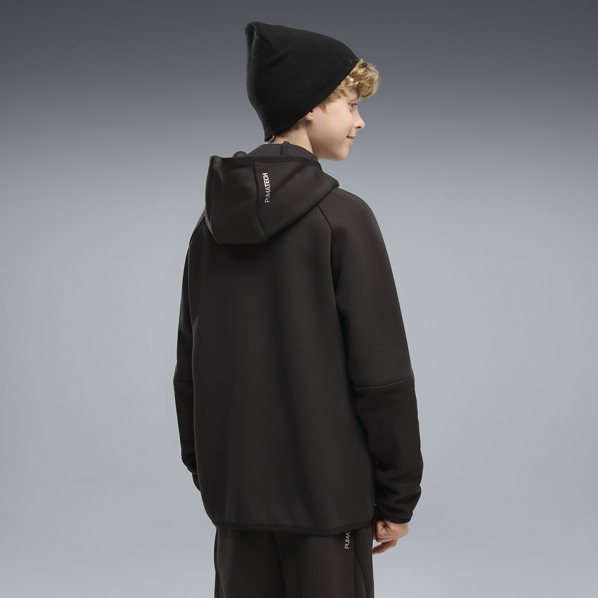 Felpa cerniera e cappuccio in materiale tecnico nero , PUMA