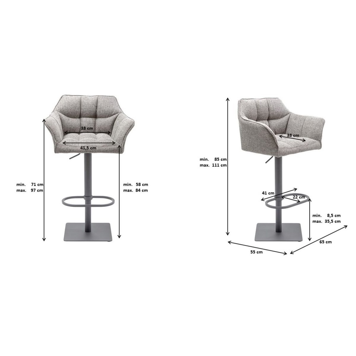 Chaise de bar réglable, THINKTANK v019839, KARE DESIGN