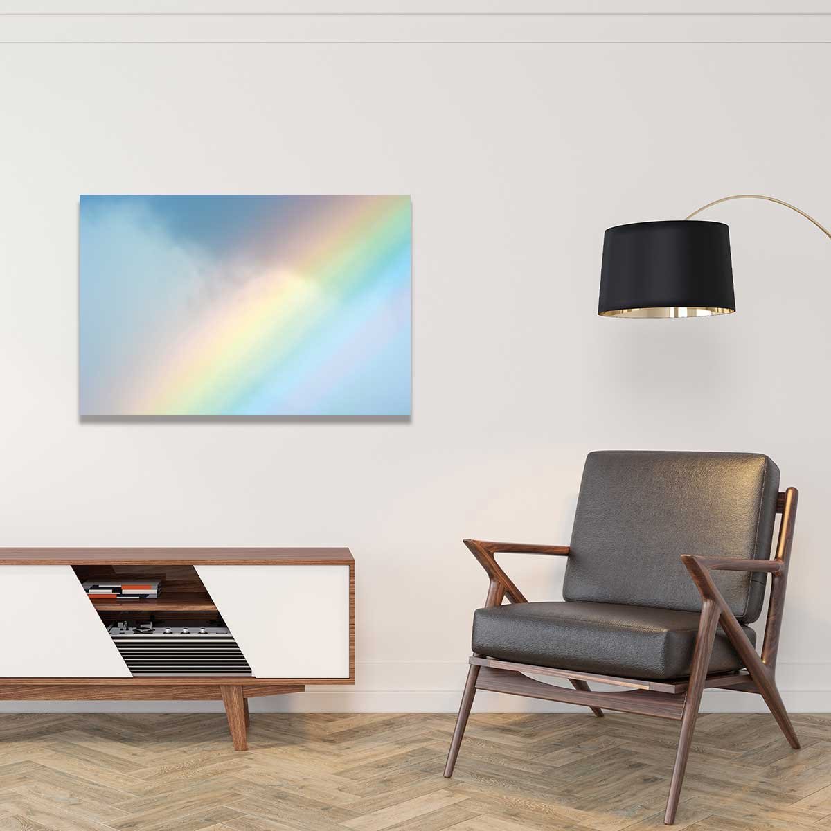 Tableau arc en ciel pastel tableau alu dibond, HEXOA