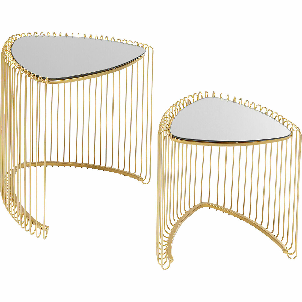 Table d appoint Wire Triangle doré (2/Set) doré, KARE DESIGN
