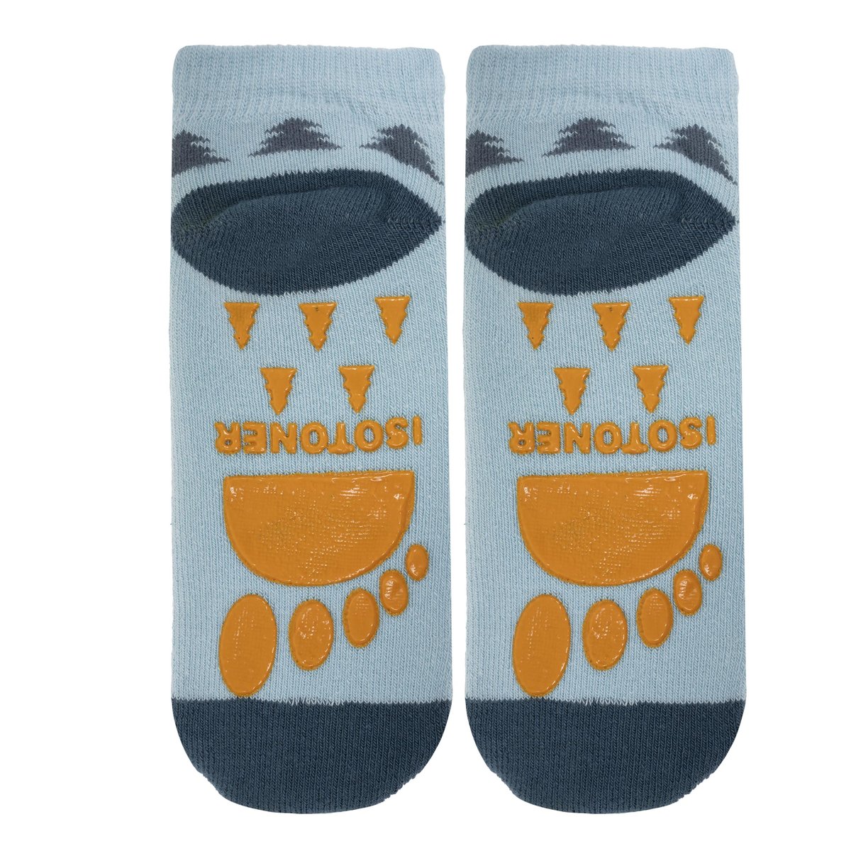 Chaussettes anti-dérapantes coton, picots antidérapants bleu, ISOTONER
