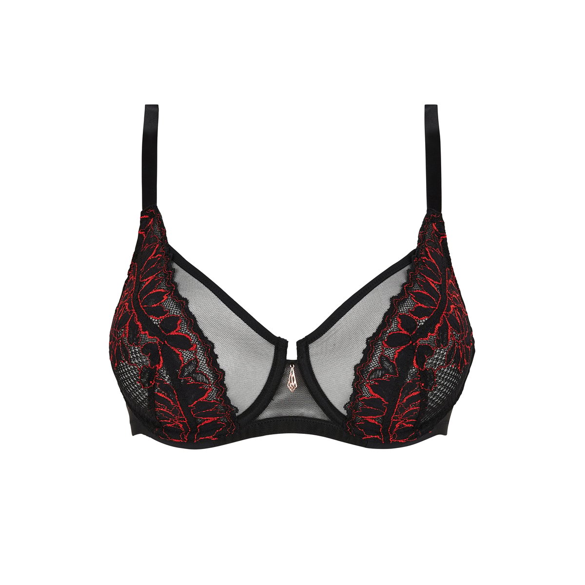 Soutien-gorge corbeille MÉLODIE noir, rouge, SANS COMPLEXE