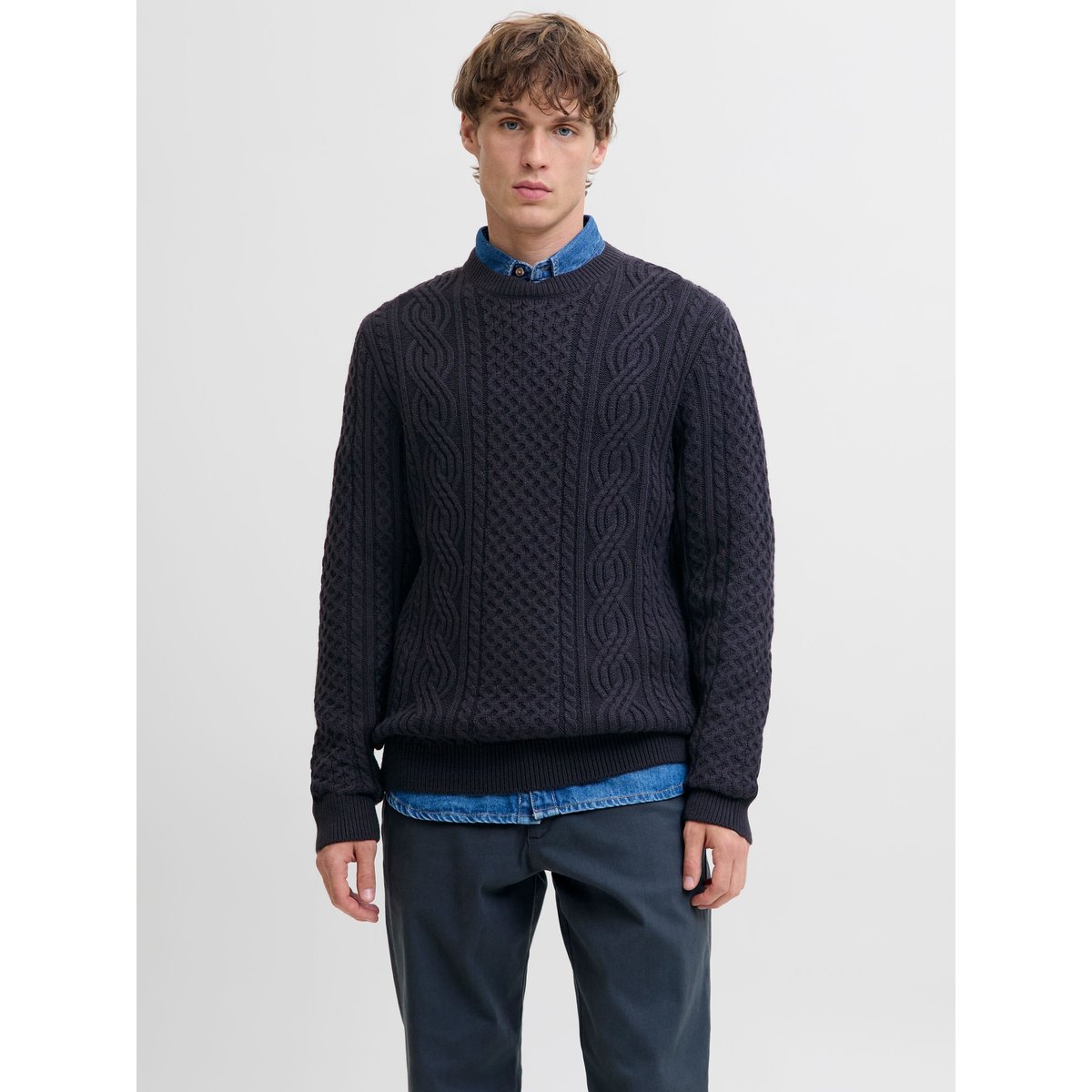 Pull En Maille dark navy, JACK AND JONES PREMIUM