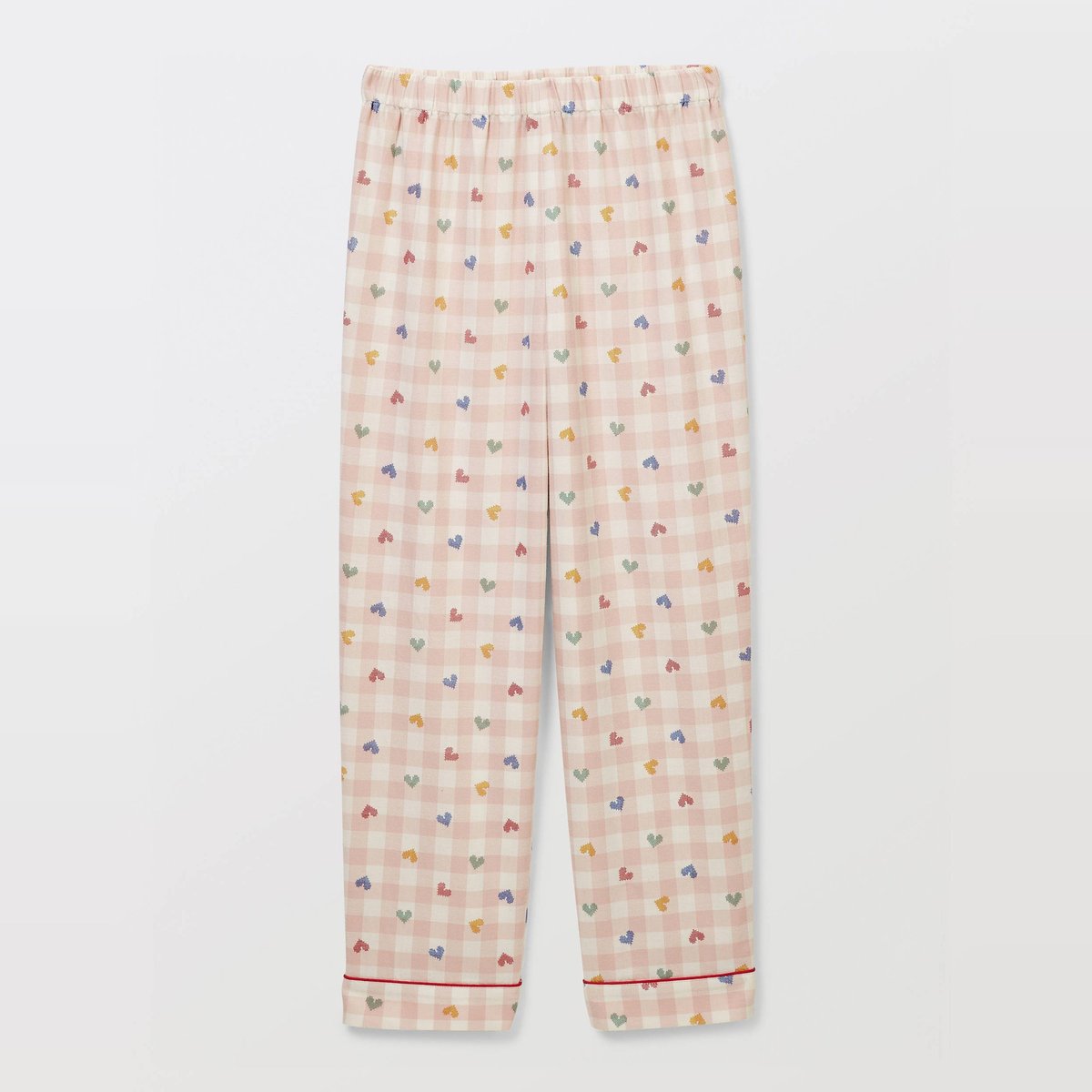 PYJAMA EN COTON IMPRIME VICHY COEUR dragee, MONOPRIX