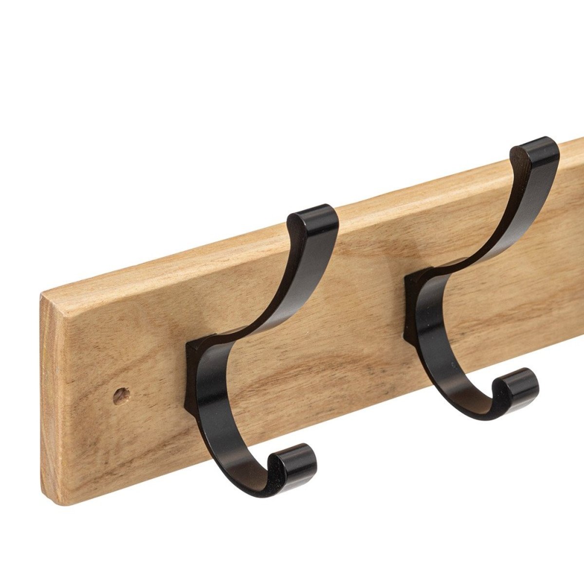 Patère 6 Têtes Bois Naturel Et Noir beige, ATMOSPHERA