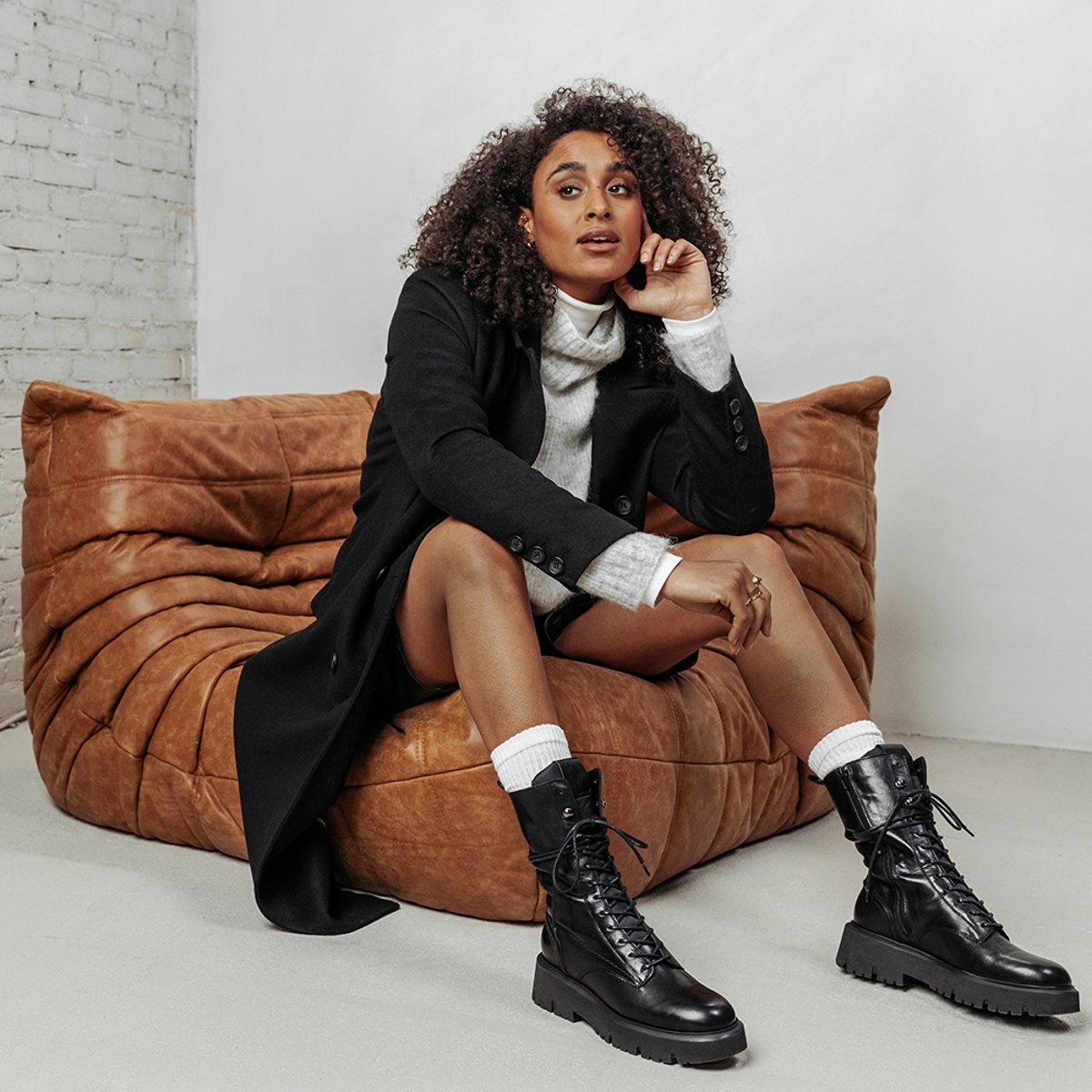 Boots en cuir ZIVA RAVE noir, VIA VAI