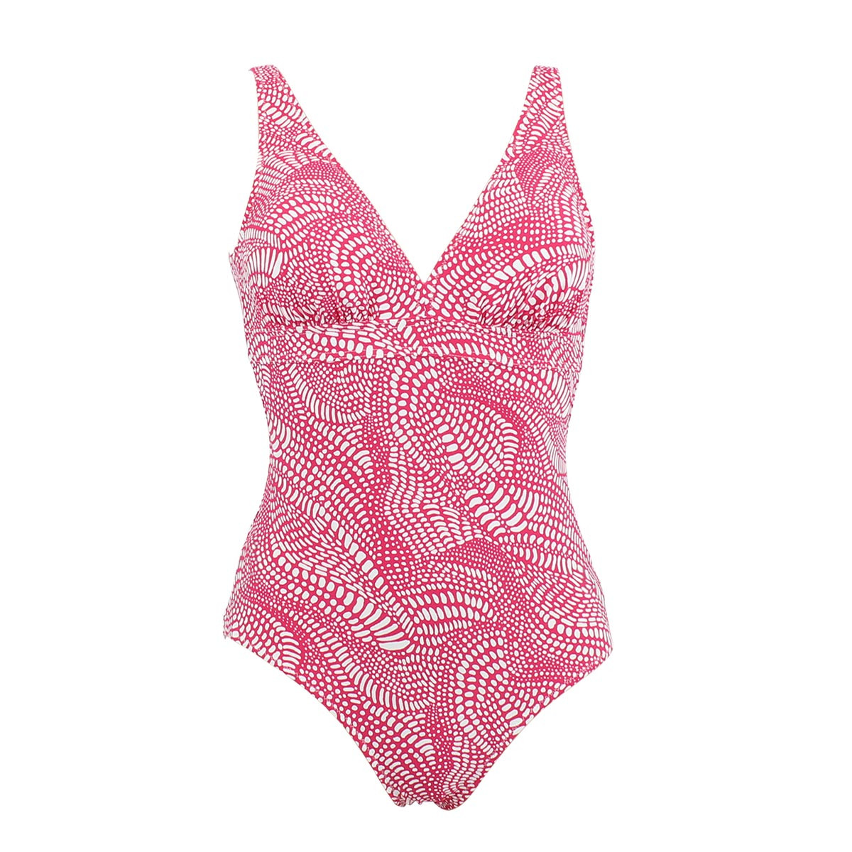 Maillot 1 pièce coupé sous poitrine coques amovibles Ela framboise, JANINE ROBIN