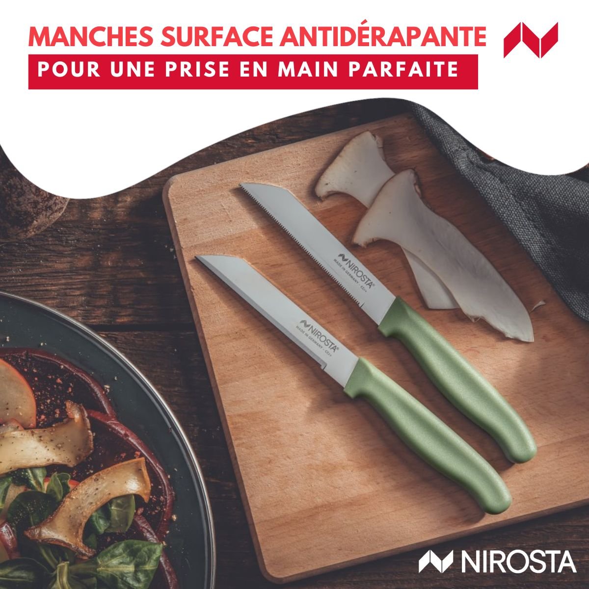 Set de 2 couteaux à légumes 19 cm ELEMENTAL vert, NIROSTA