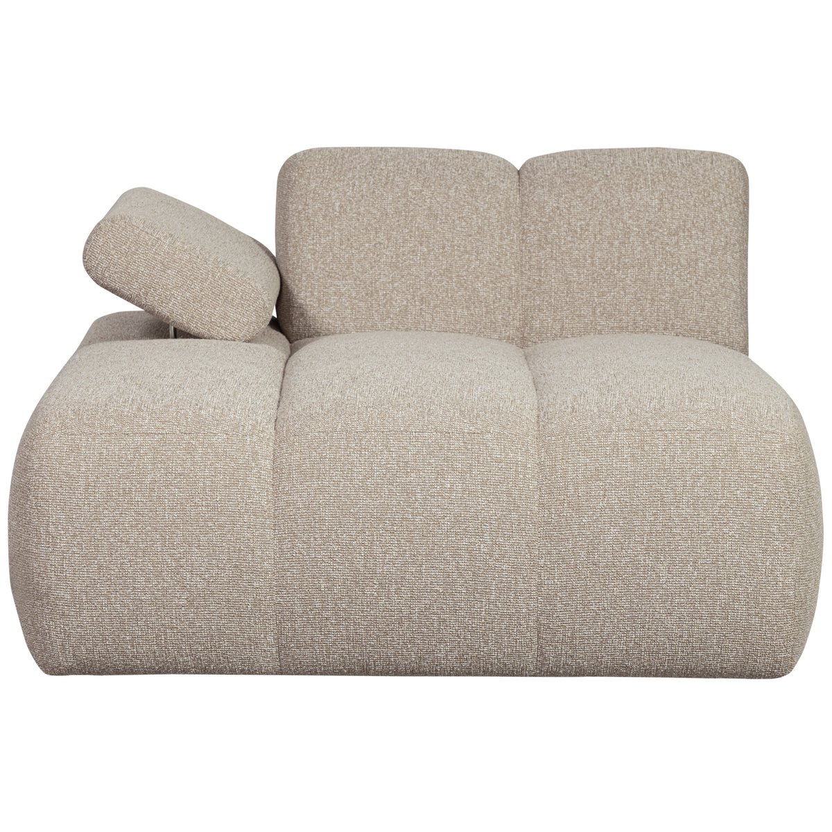 Élément de canapé méridienne gauche de bouclé MOJO beige, WOOOD
