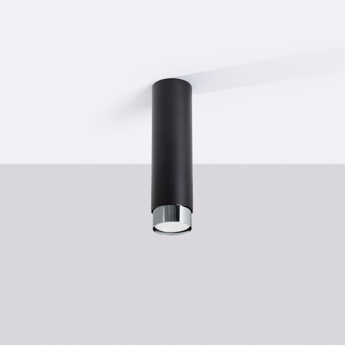 Plafonnier Acier Noir/Chromé GU10 1 Nero 22.5 noir, EDEN