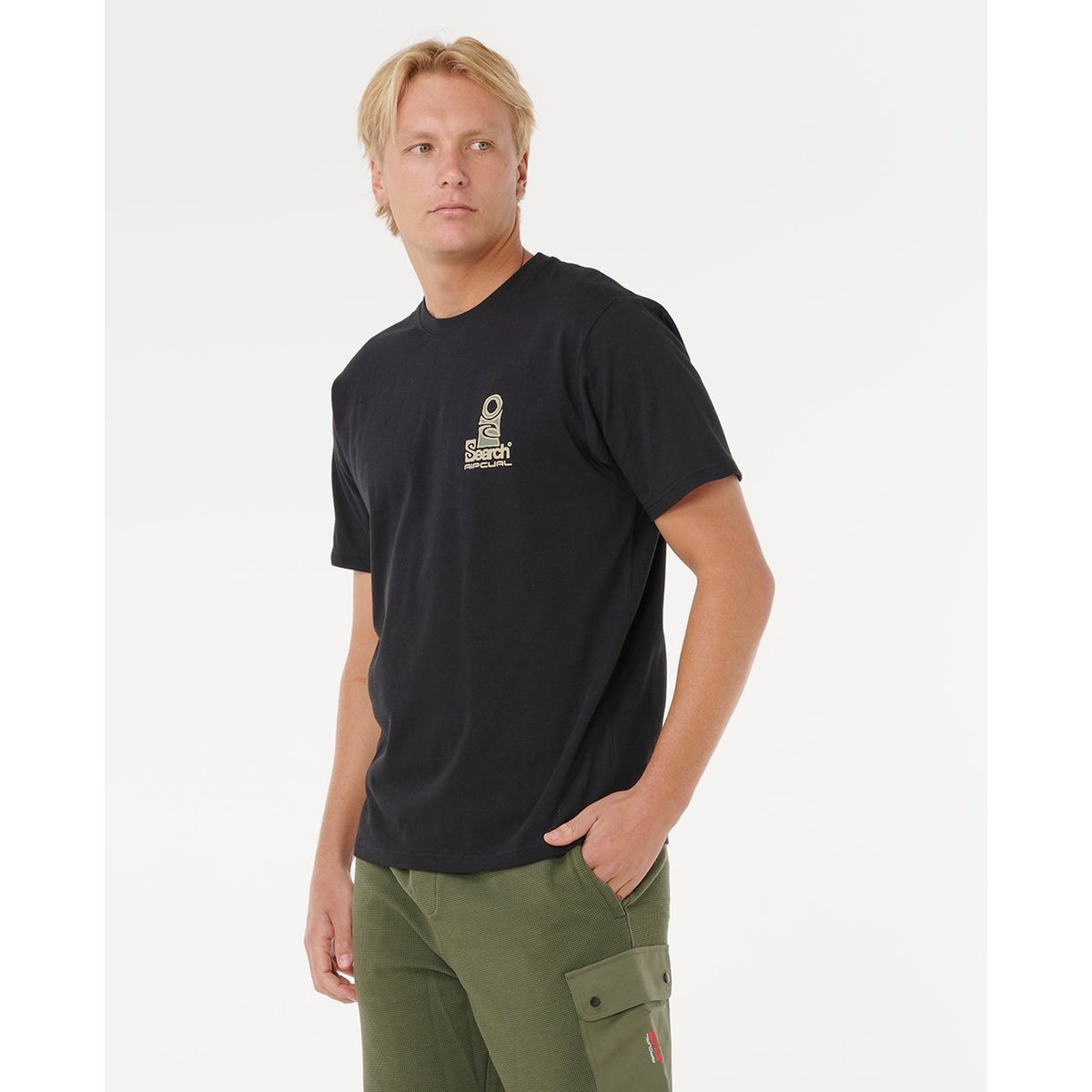 T-shirt à manches courtes VAPORCOOL SEARCH black/olive, RIP CURL