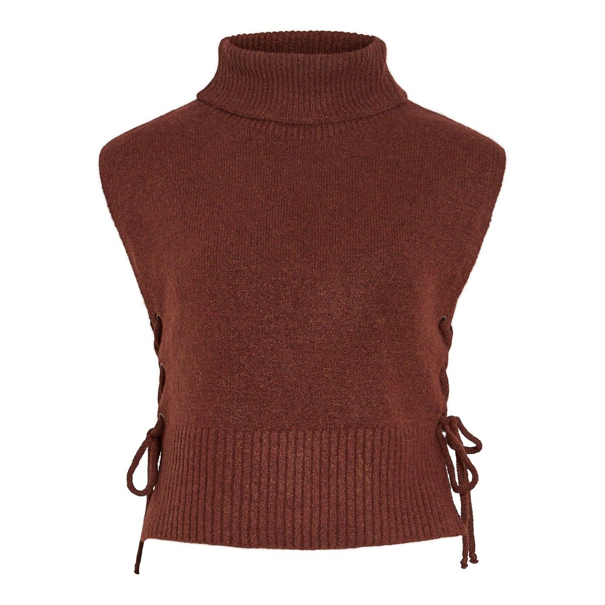 Pull sans manches col roulé bordeaux, VILA