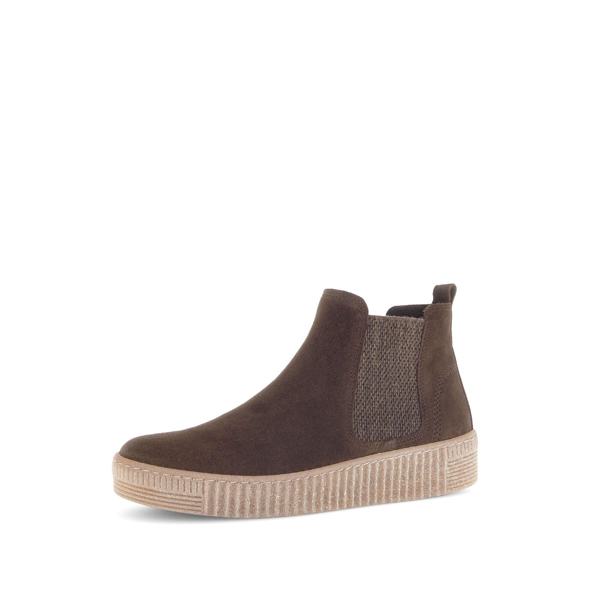 Bottines Chelsea en cuir à talon compensé marron, GABOR