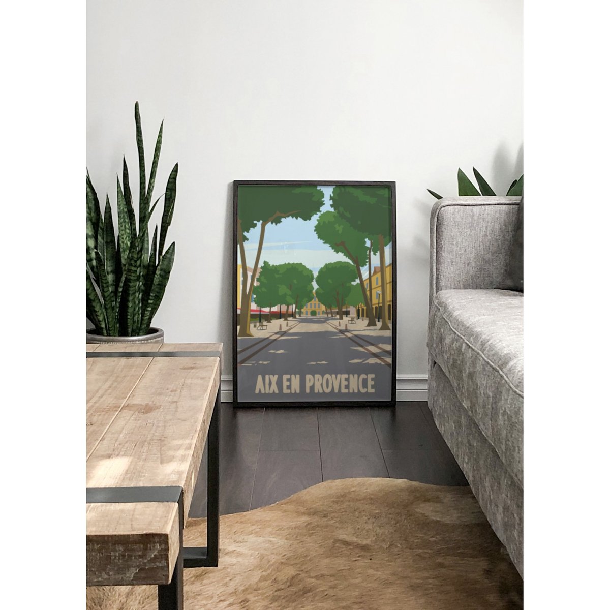 Affiche ville Aix-en-Provence blanc, L'AFFICHERIE