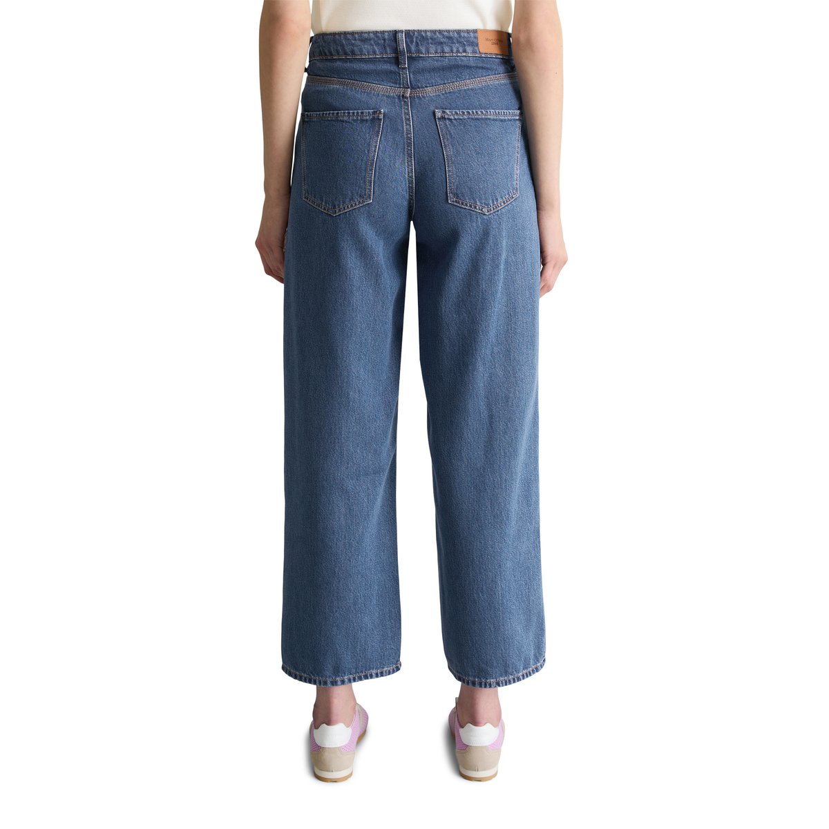 Jeans modèle Tomma wide cropped en mélange de lyocell sans stretch bleu moyen, MARC O’POLO DENIM