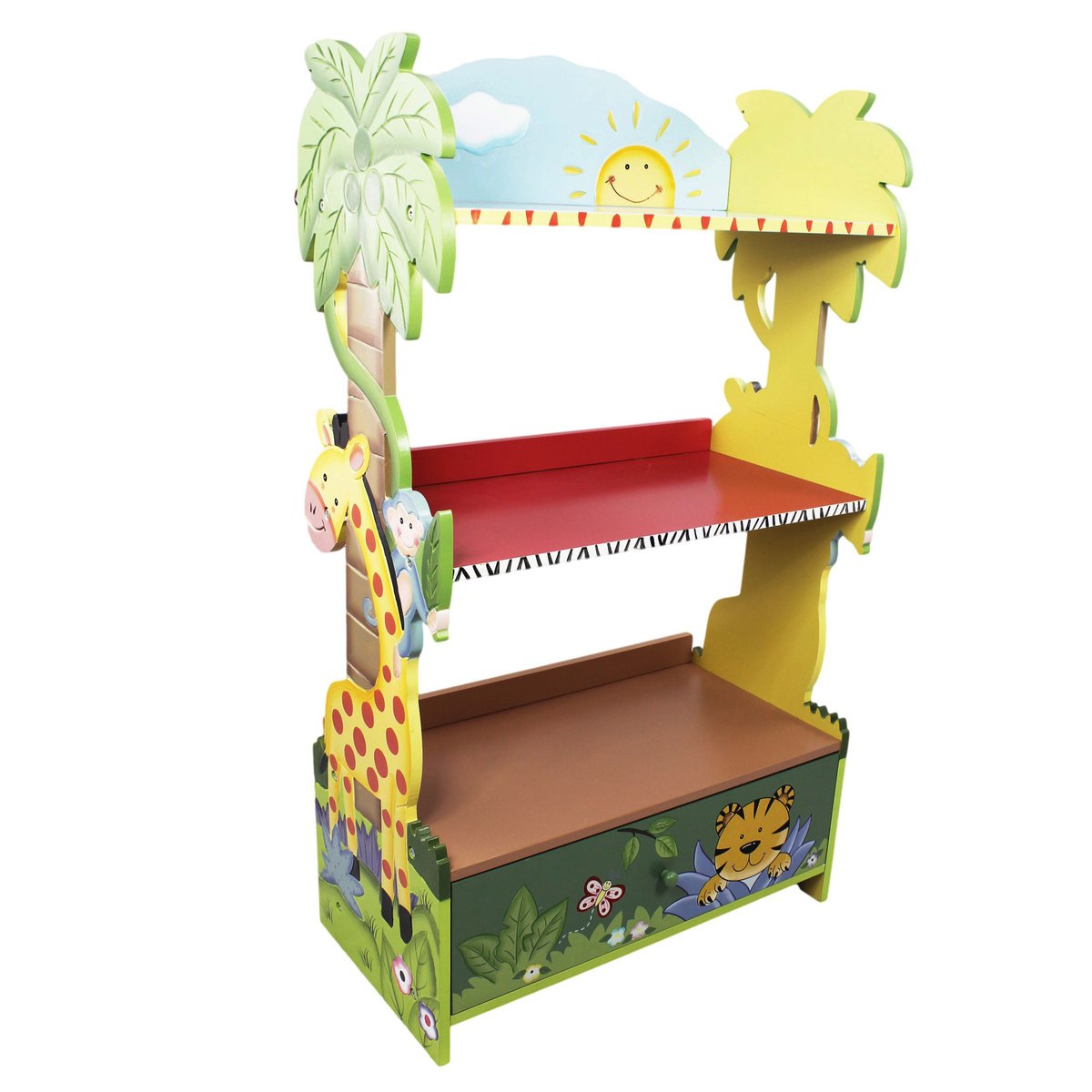 Bibliothèque Bois Enfant SUNNY SAFARI jaune, TEAMSON KIDS