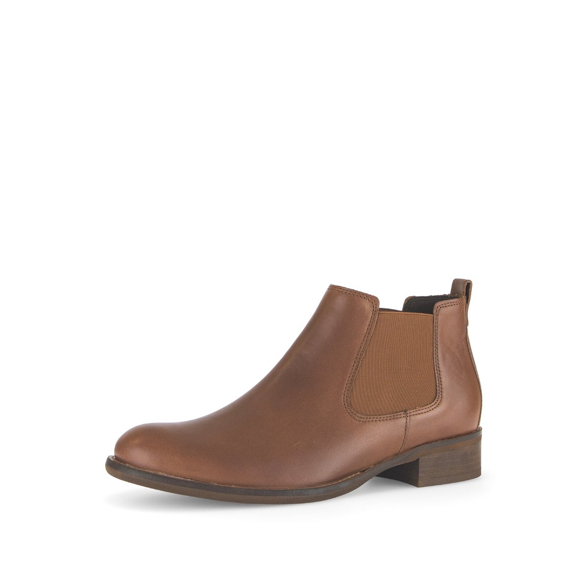 Bottines en cuir lisse à talon décroché marron, GABOR