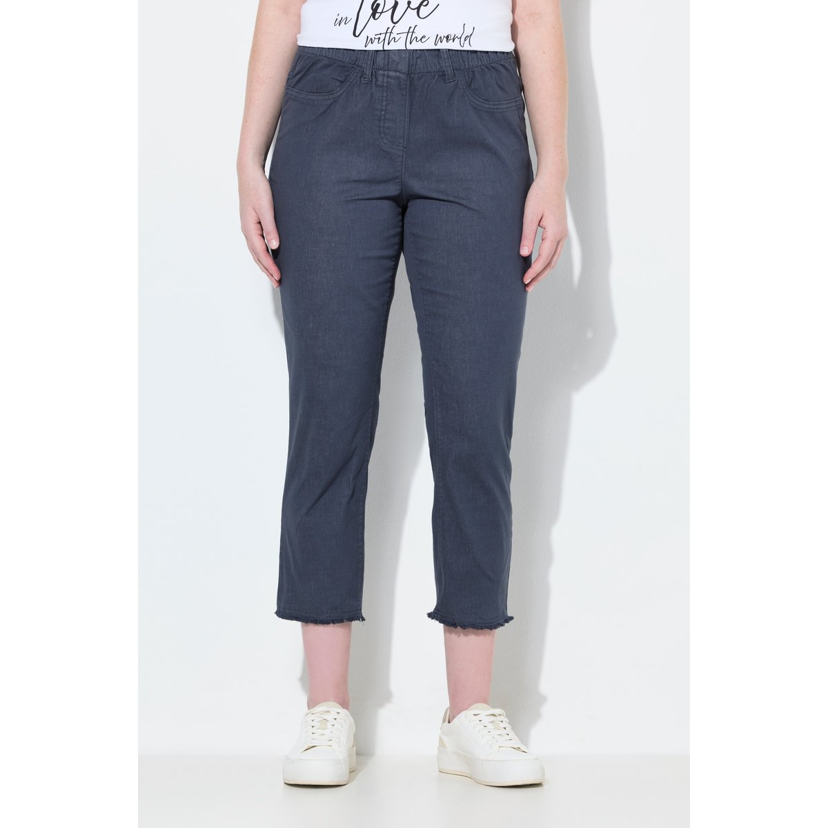 Pantalon 7/8 Sienna. Jambe étroite et ourlet marine, ULLA POPKEN