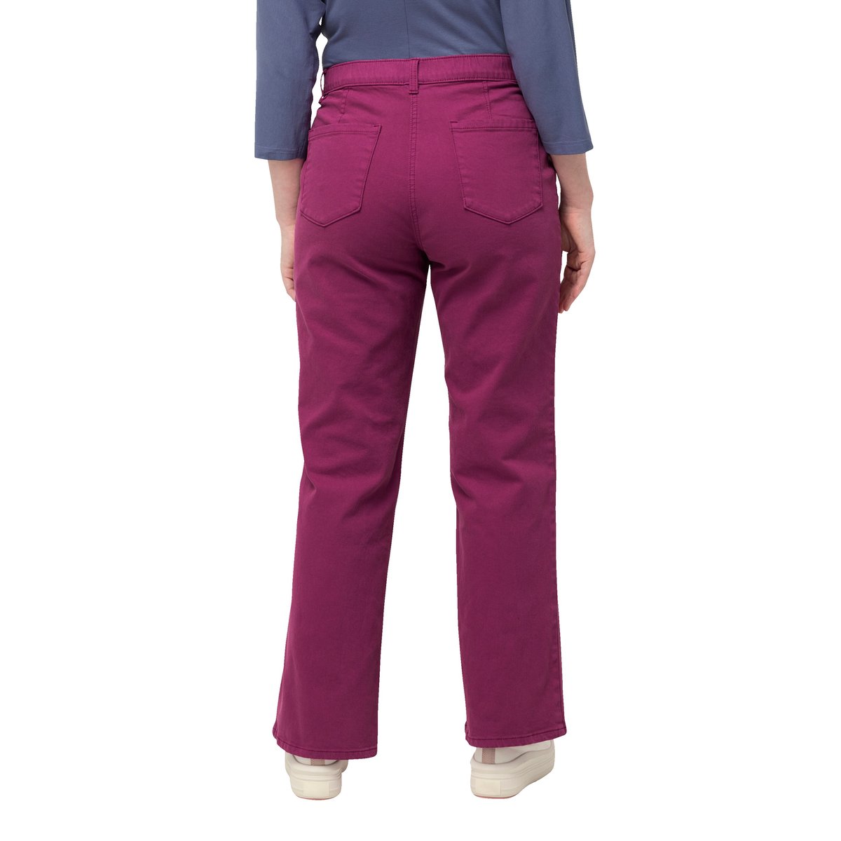 Jean coloré Mary en coton bio, jambe large fuchsia, ULLA POPKEN