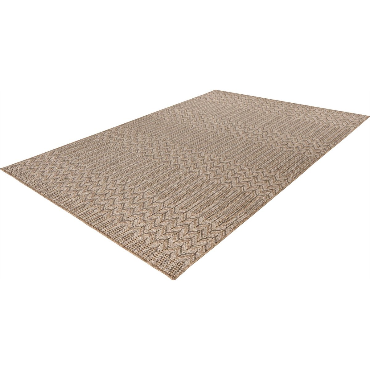 Tapis intérieur extérieur à motif géométrique beige sable à motifs gris, ARTE ESPINA