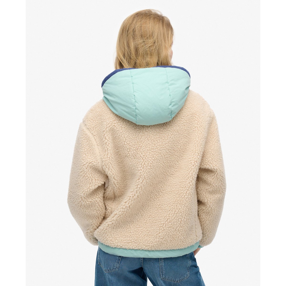 Veste Polaire à Capuche Vintage écru vintage, SUPERDRY