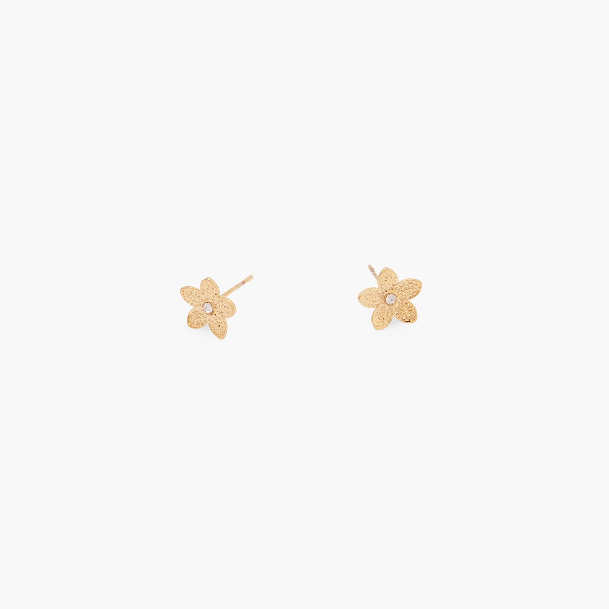 Puces d'oreilles fleur en acier inoxydable doré, BALABOOSTE