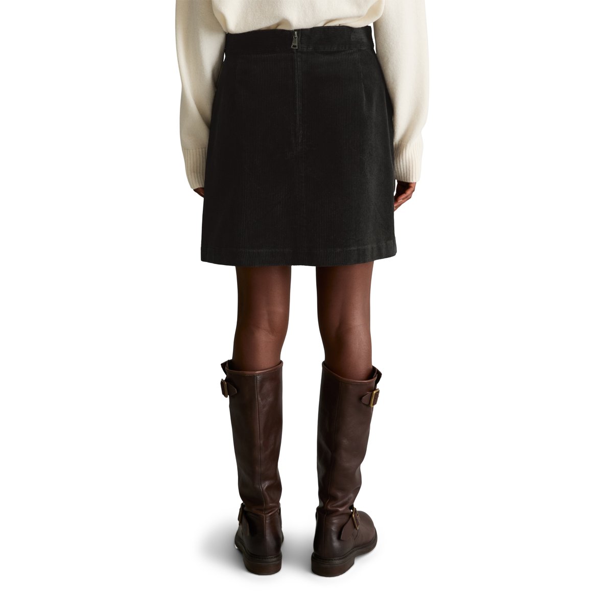 Cordrock A-Shape en coton stretch noir, MARC O’POLO DENIM
