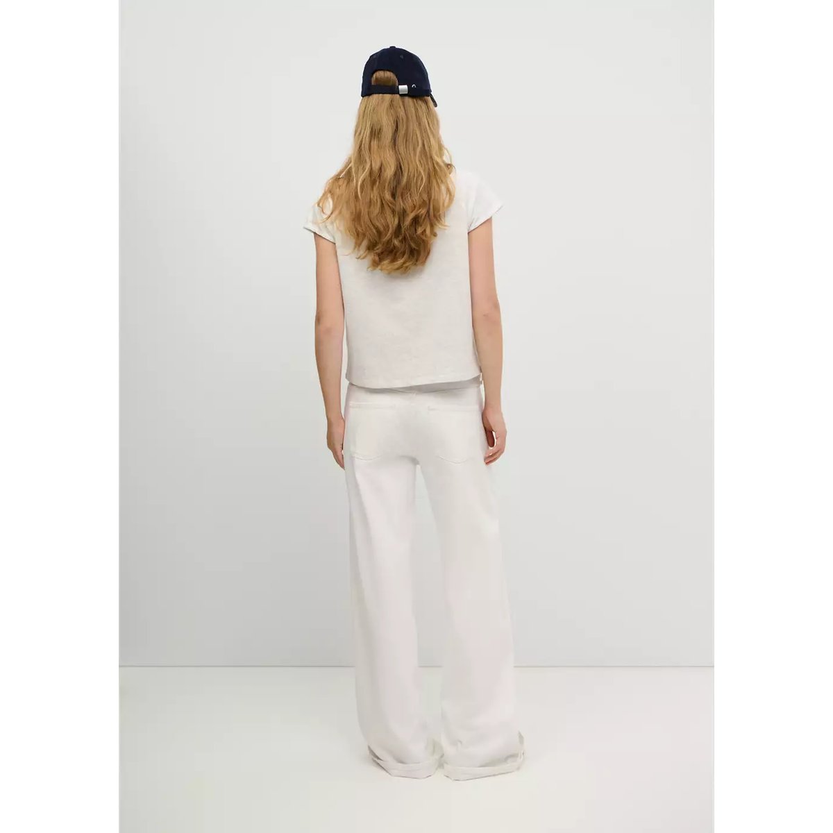 Jean wide leg détail passants blanc cassé, MANGO TEEN