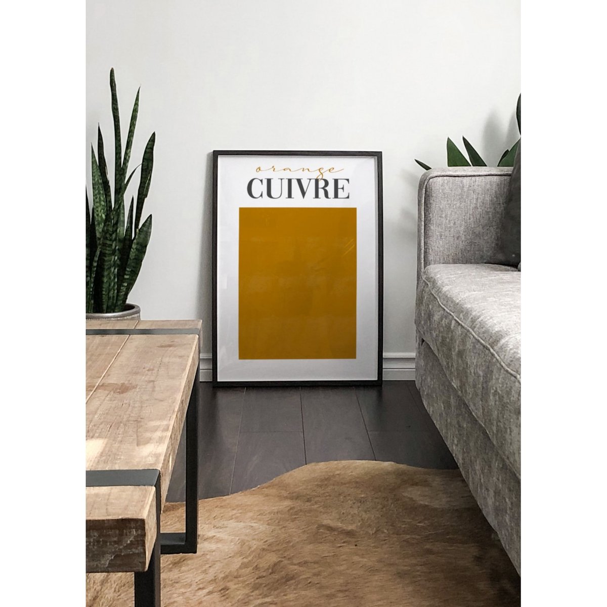 Affiche Orange Cuivré blanc, L'AFFICHERIE