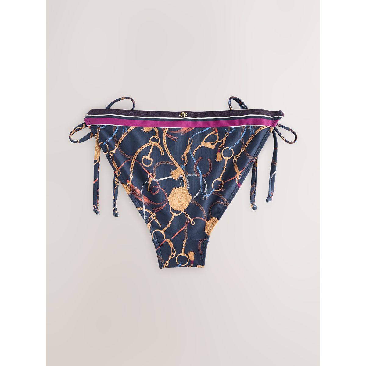 Bas de bikini noué sur les côtés blanc imprimé équestre, NEXT