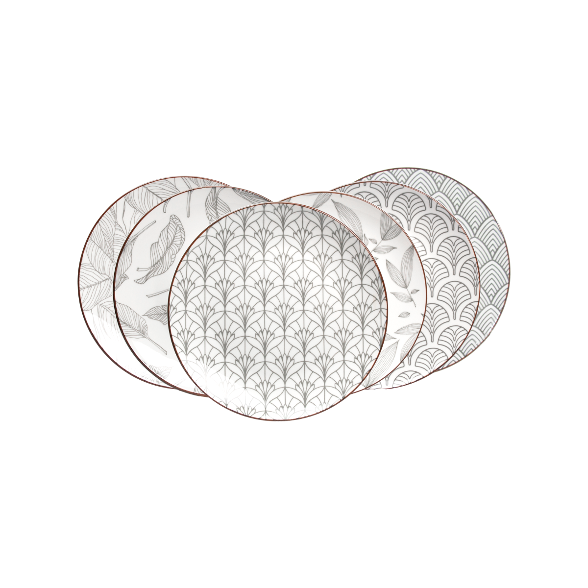 Lot de 6 petites assiettes à dessert, SASEBO beige, ARTIME