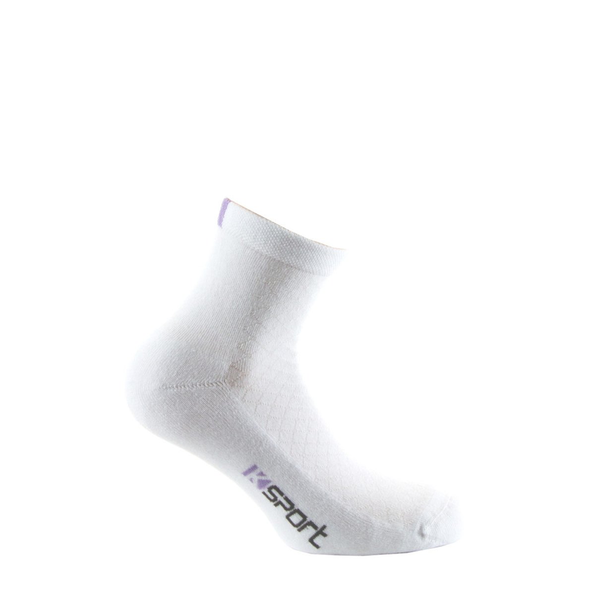 Pack de 2 tiges courtes K-Sport semelle bouclette coton majoritaire blanc rose, KINDY