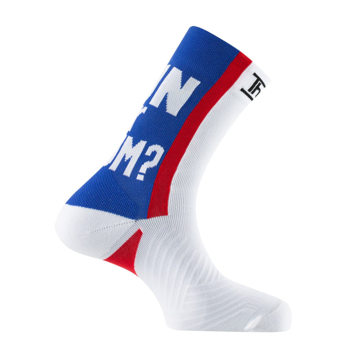 Mi-chaussettes de running humoristique 'RUN OR RHUM ?' blanc, THYO