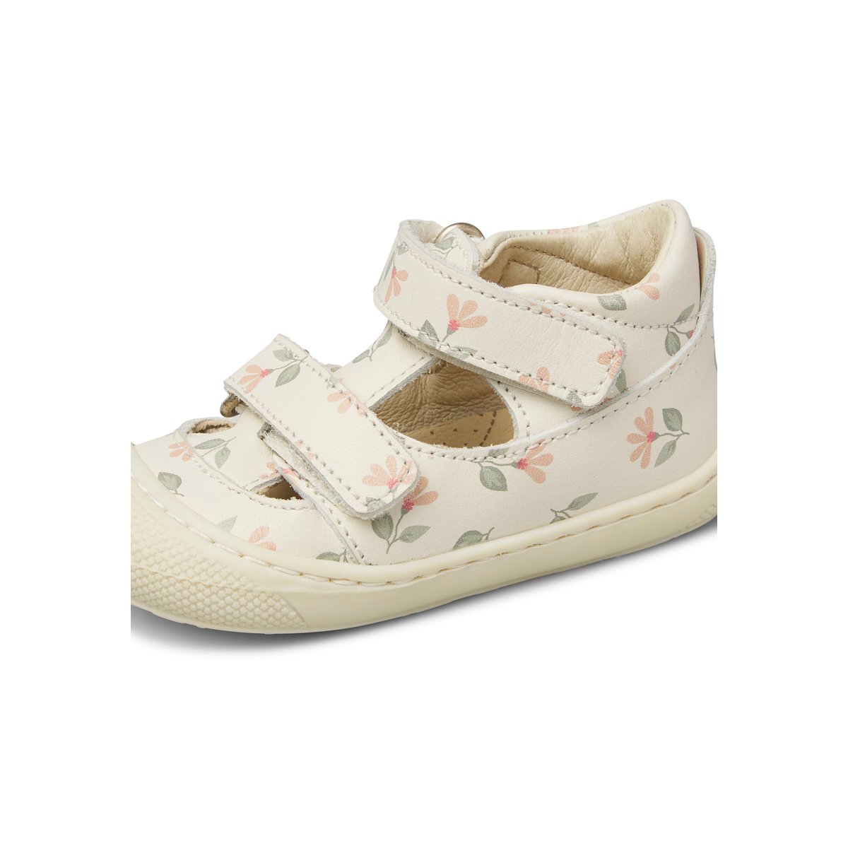 Sandales semi-fermées en cuir PUFFY blanc crème-, NATURINO