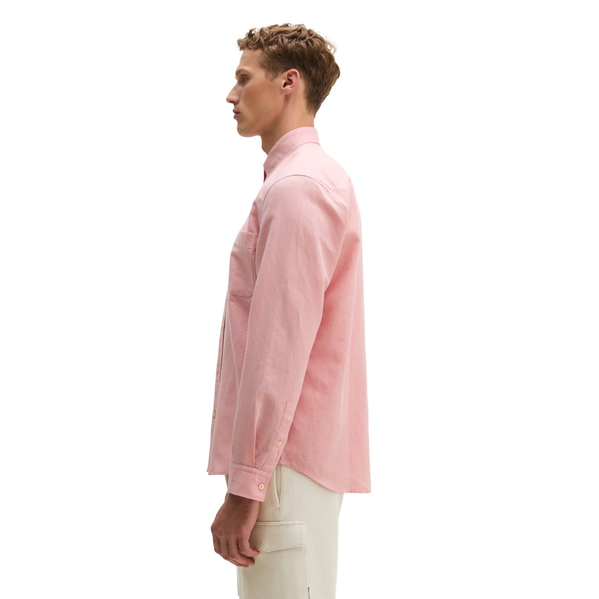 Chemise regular en lin et en coton bio rose, MARC O'POLO