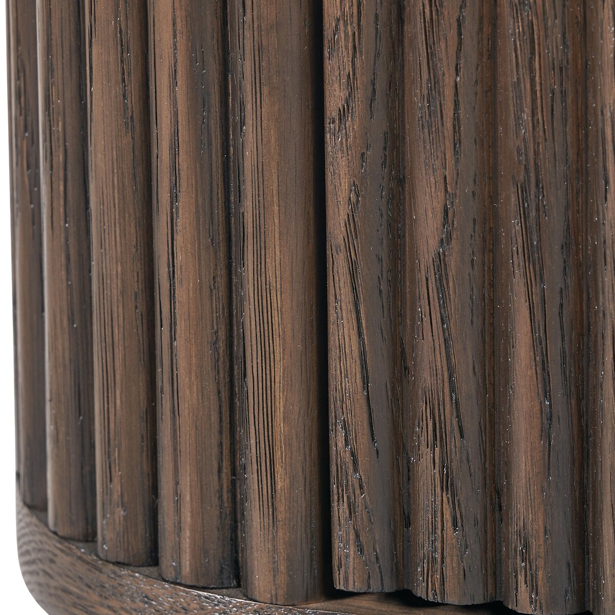 Renzo Fluted Oak Bedside Table smoked oak, ÉDITÉ