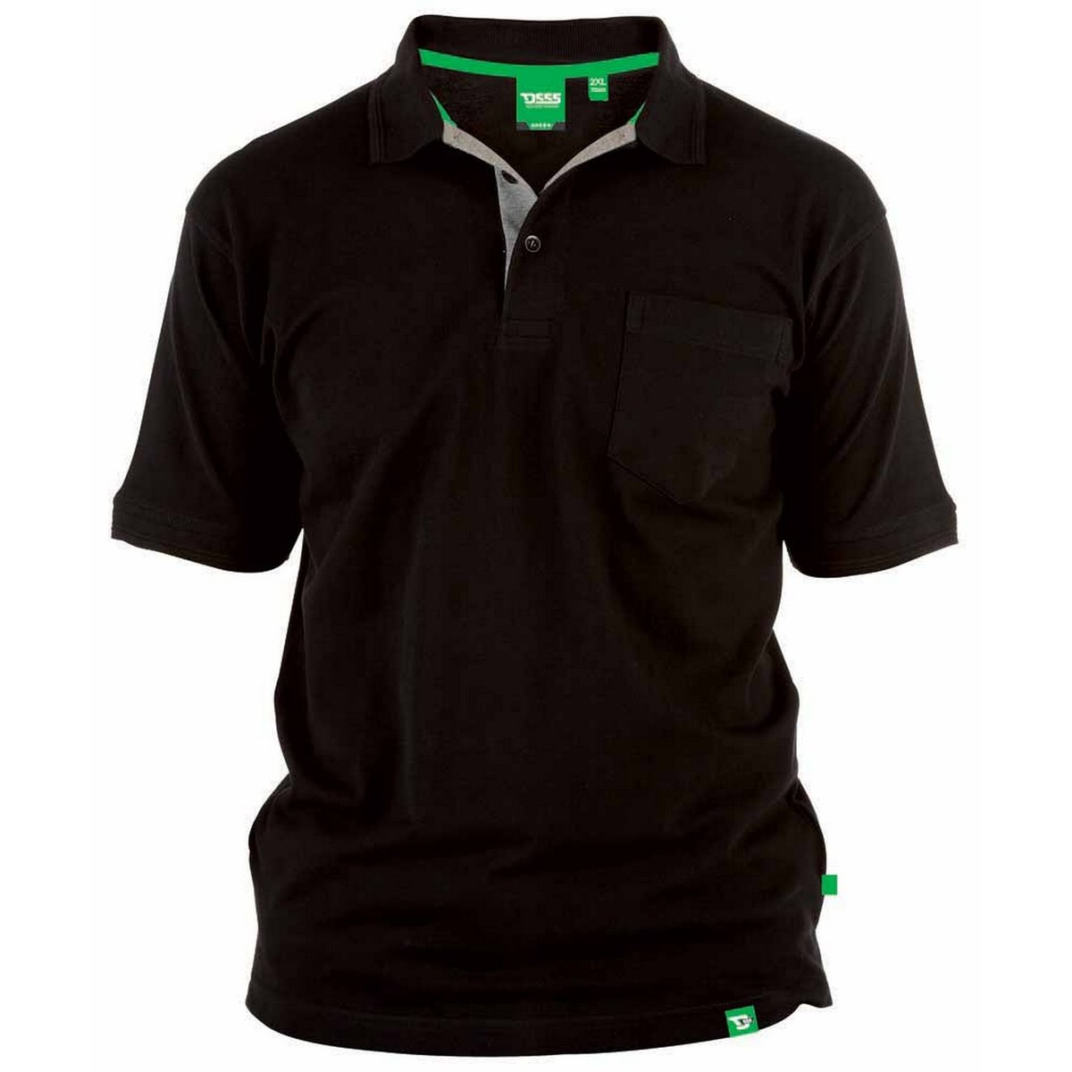 Polo uni manches courtes GRANT noir, DUKE