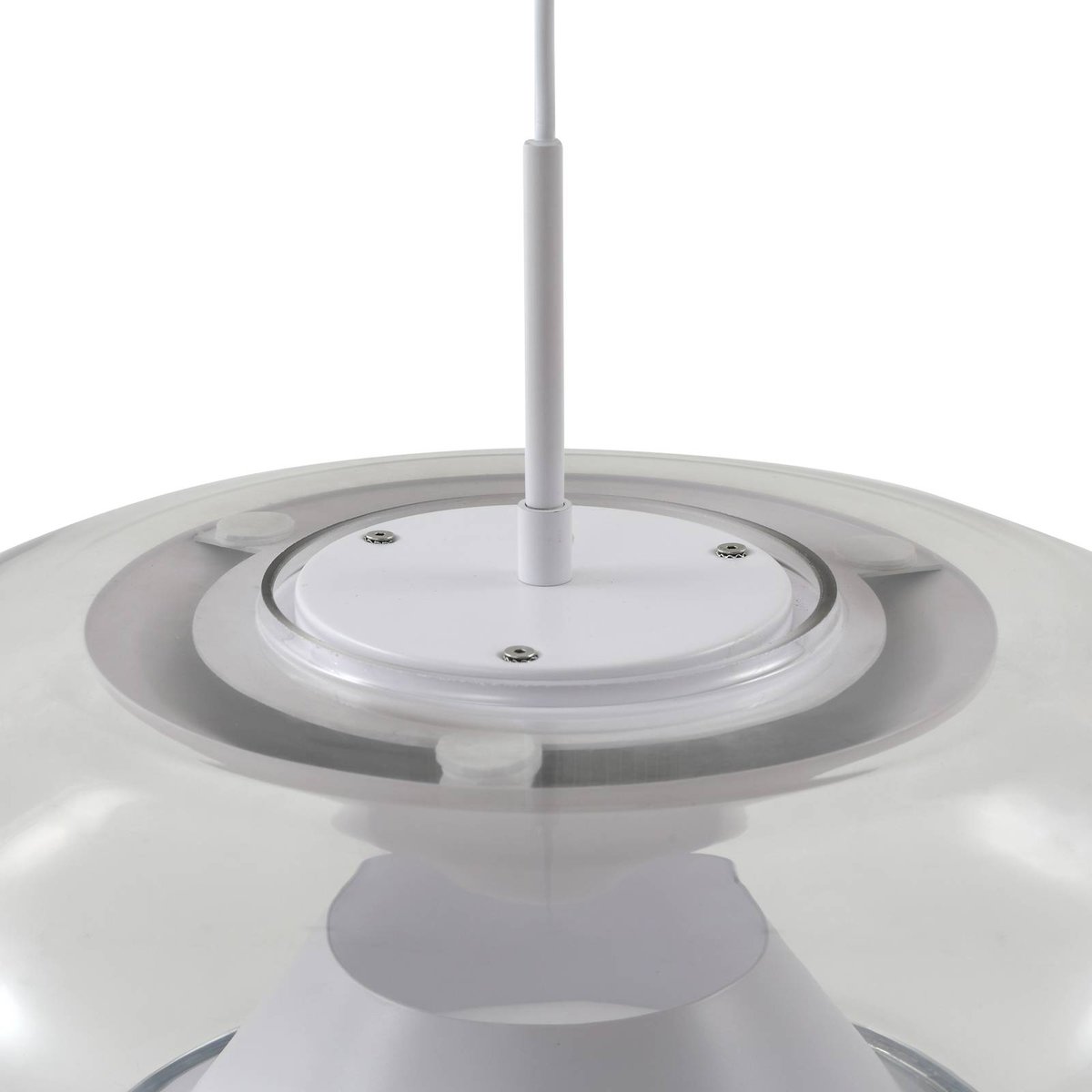 Suspension en verre moderneLED, Orasa blanc, clair, LUCANDE