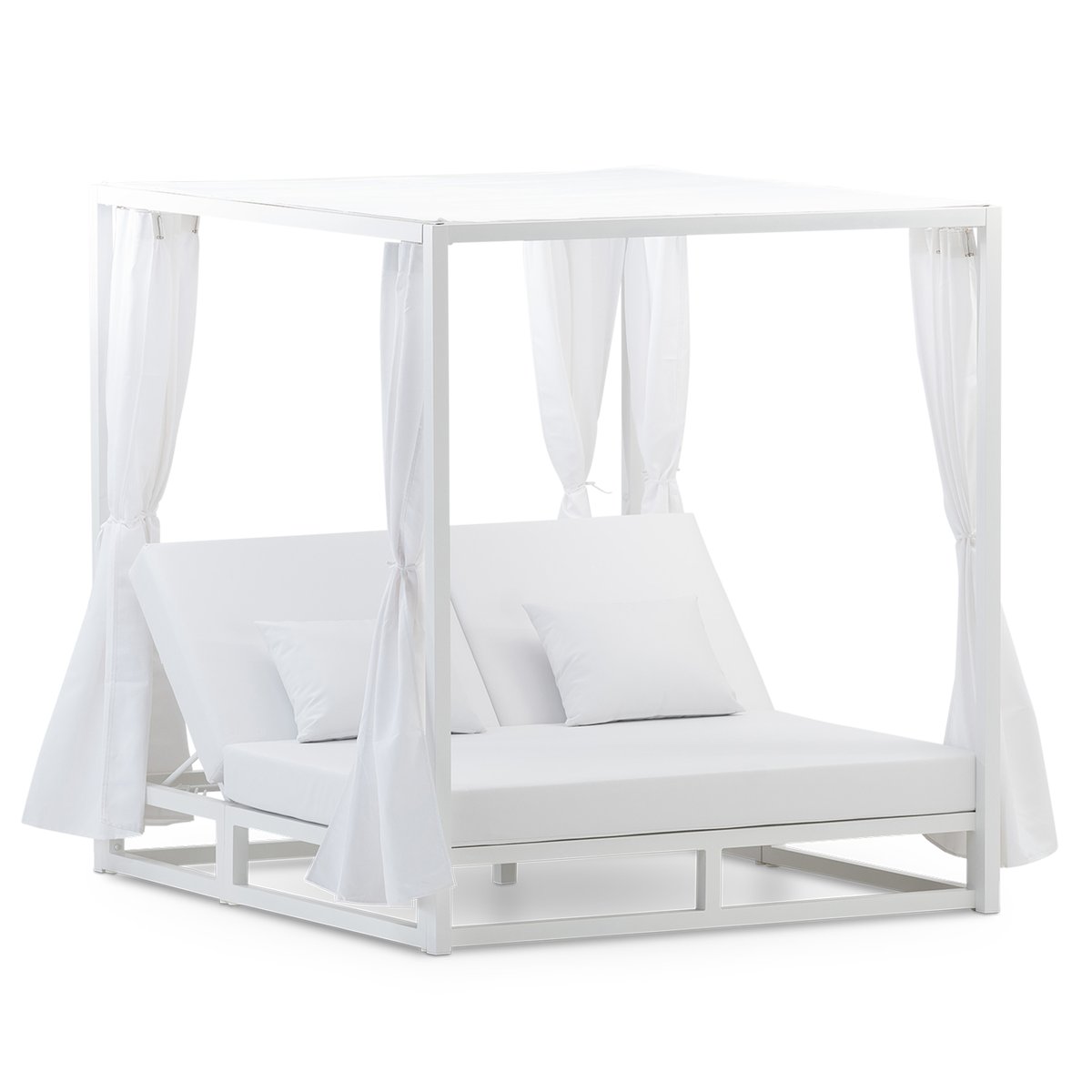 Lit balinais avec toit, BALINESE blanc, DEFORA HOME