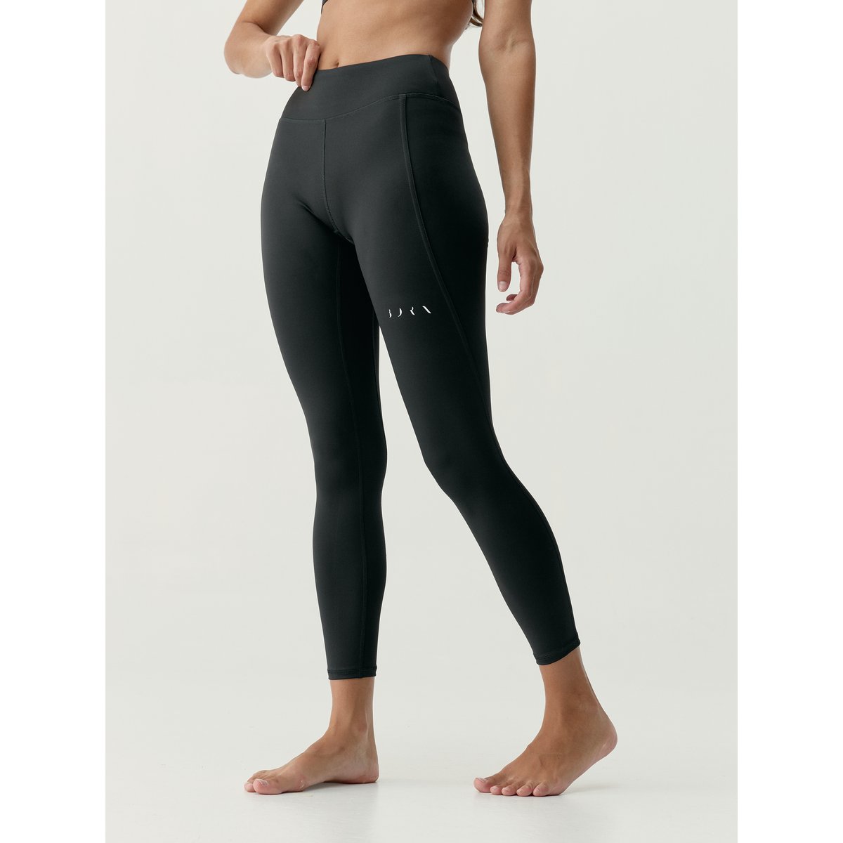 Legging de sport femme Madaba Longueur longue taille haute noir profond, BORN