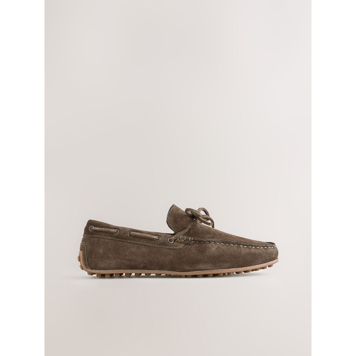 Chaussures en daim avec nœud sur le devant vert kaki, NEXT