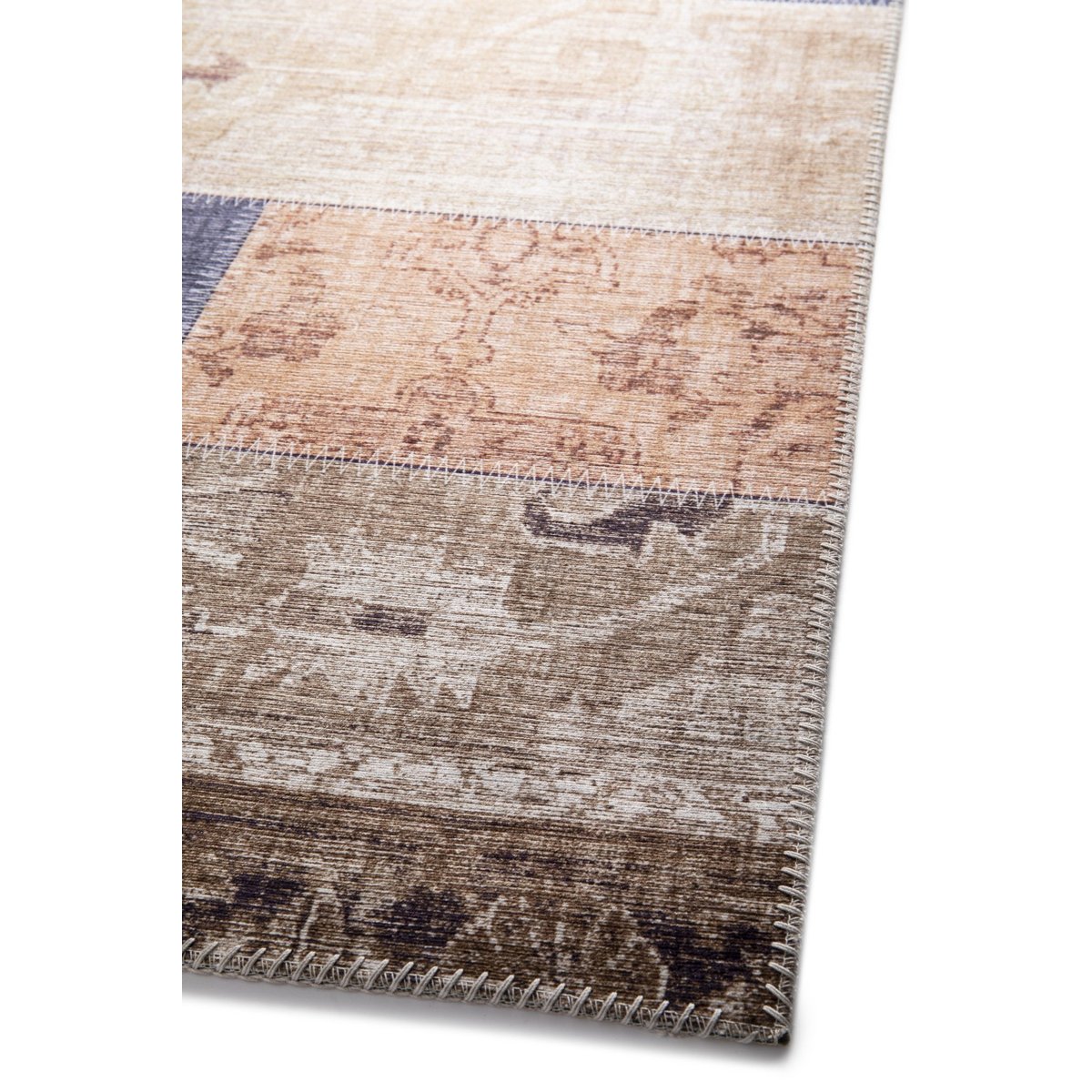 Tapis patchwork effet velours CARAVANE palette colorée, AFK LIVING