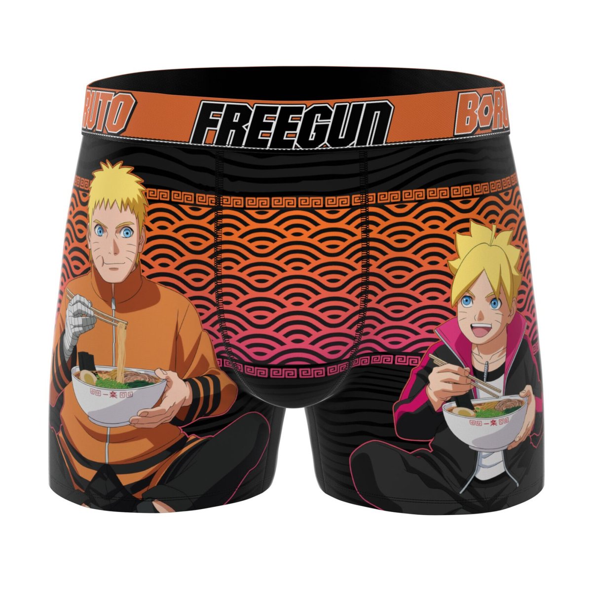 Lot De 3 Boxers Boruto noir/orange/gris, FREEGUN