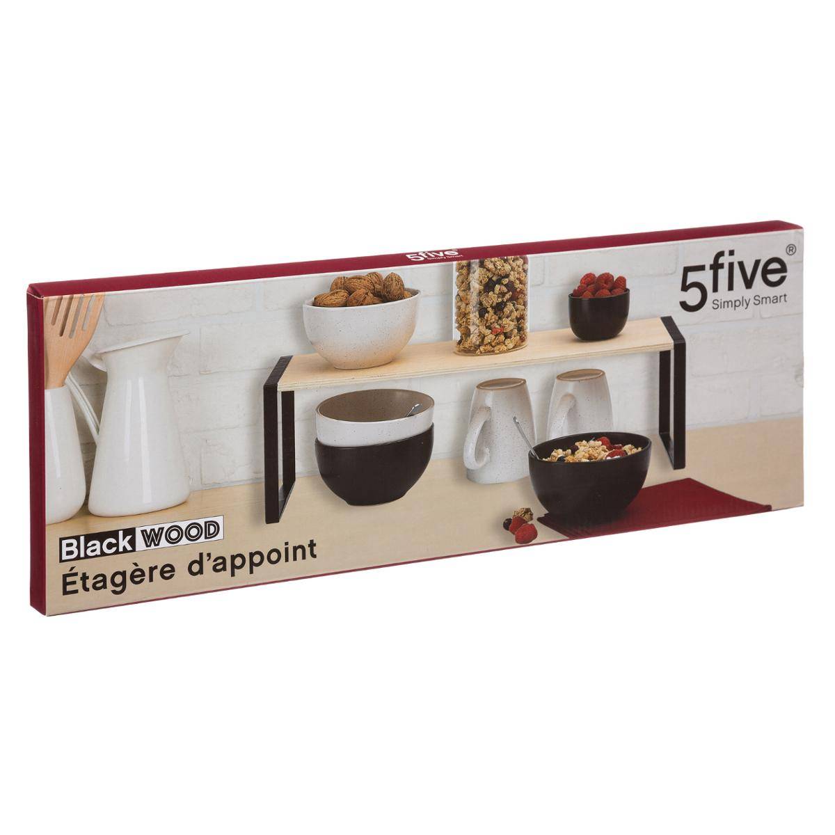 Étagère d'appoint 50x18 BLACKWOOD noir, 5FIVE SIMPLY SMART
